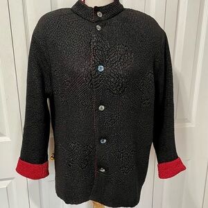 Vintage Black and Red Reversible Quilted Jacket
